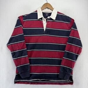 Sonoma Rugby Shirt Men's Large Blue Red Colorblock Preppy Thick Vintage Y2k